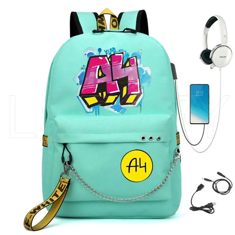 Hot A4 Vlad USB Large Capacity Teenagers Student Schoolbags Women Men Laptop Travel Backpack Boy Girl School Book Bags