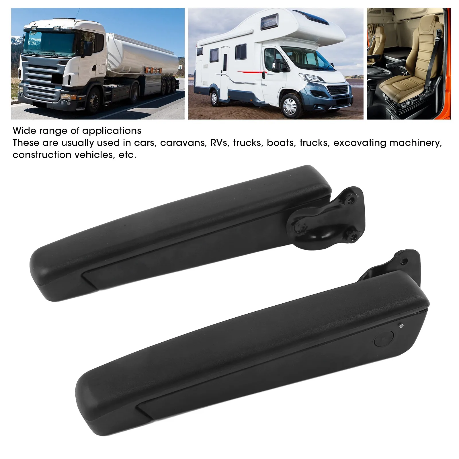 Car Adjustable Seat Armrest Shock Resistant PU Sponge 2pcs Universal for Automobiles Trucks