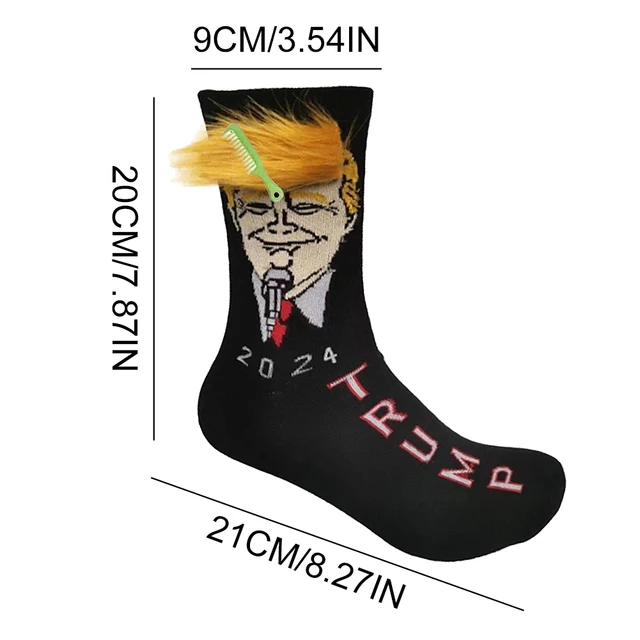 Funny President Donald Trump Socks Streetwear Hip Hop Compression Socks Trump Merchandise Gift Novelty Funny Socks for Men Women 6