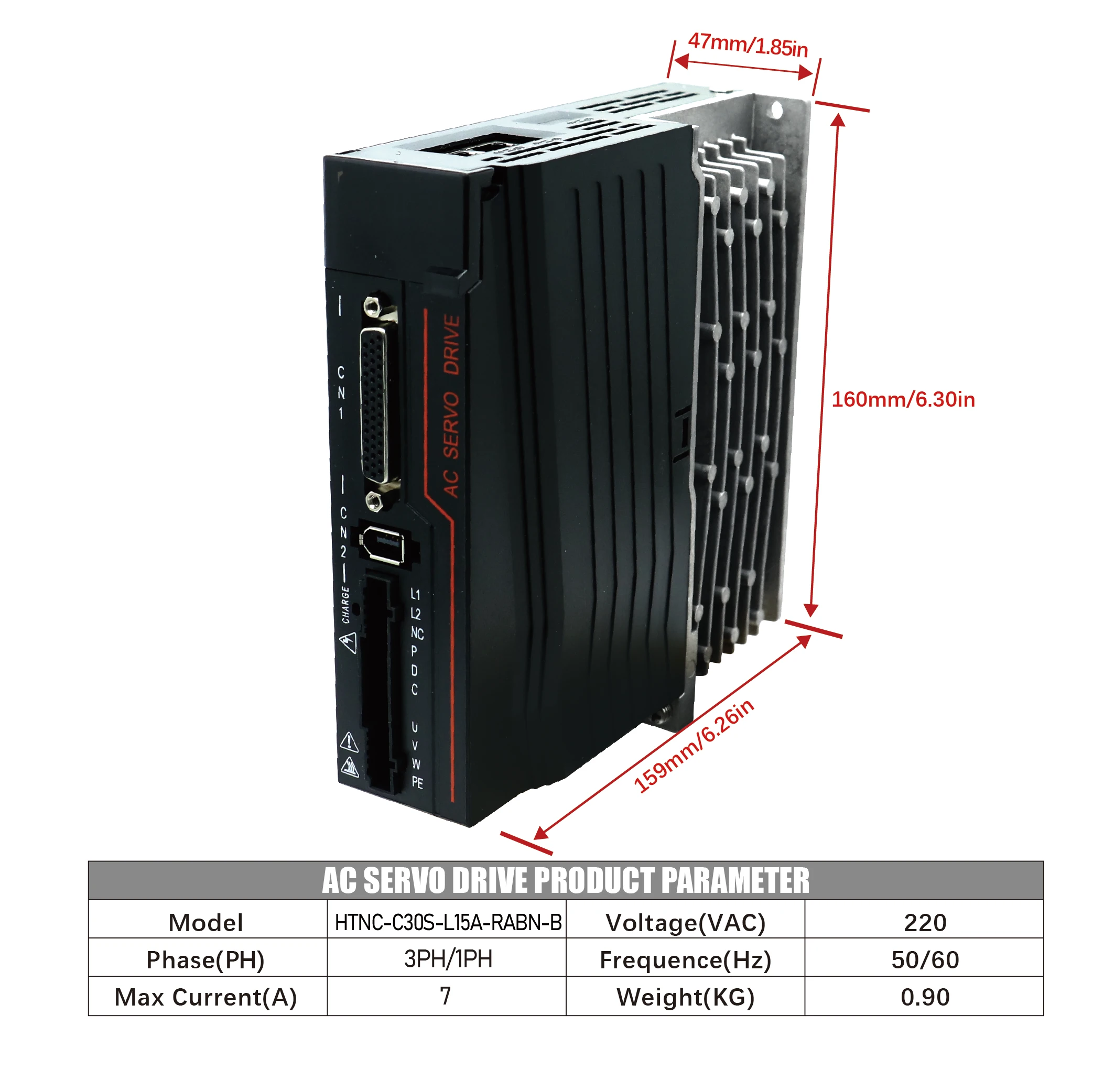 400W / 750W AC Servo Motor 3000RPM 1.3N 2.4N C30S RS485 Driver Kit 220V 3meters Cable Absolute Encoder For CNC Machine