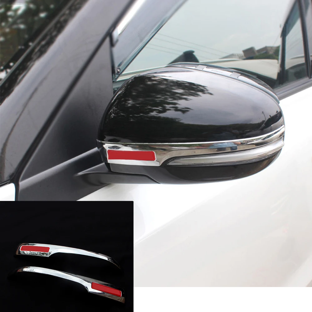 

For Suzuki Vitara 2016 2017 2018 Car body ABS chrome back rear view Rearview Side Mirror strip sticks trim frame lamp hood 2pcs