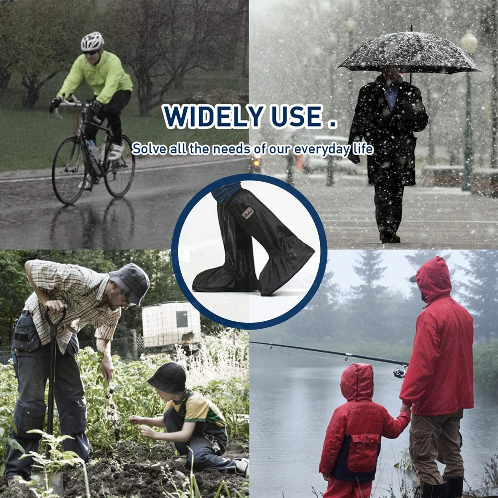 Shoe Covers Waterproof Reusable Motorcycle Cycling Bike Rain Snow Boot Shoe Covers for Outdoor Tourist Non-Slip Shoes Protector