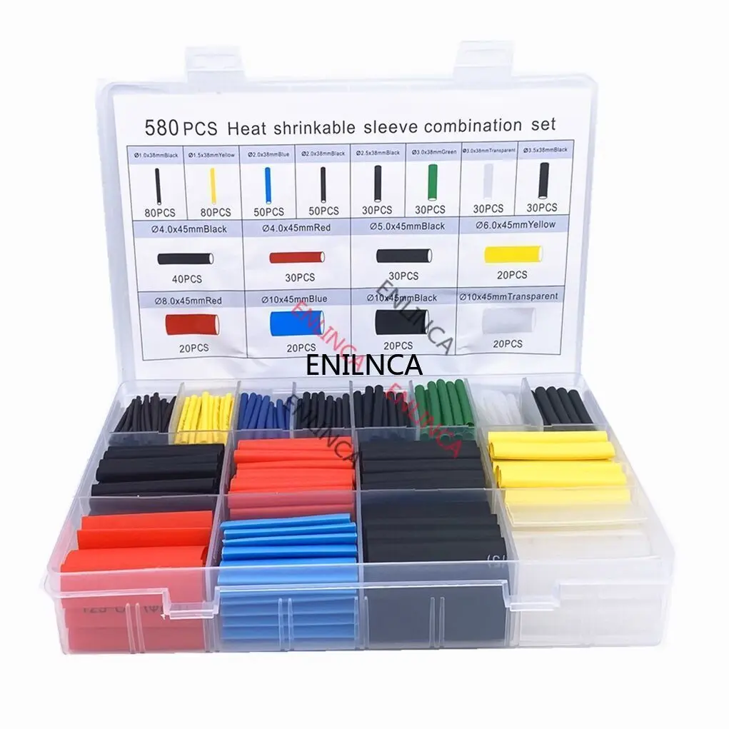 Heat Shrink Tubing 164-780pcs/Box Set Polyolefin Shrinkable Wire Cable Insulated Sleeving Electronic Parts shrink wrapping