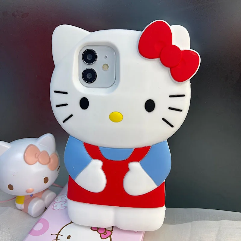 thumbnail image 1 of Sanrio-funda estereoscópica 3D de Hello Kitty, carcasa trasera suave a prueba de golpes para iPhone 15, 14, 13, 12, 11 Pro Max, Mini Plus, XR, XS, Y2K, 1 of 5