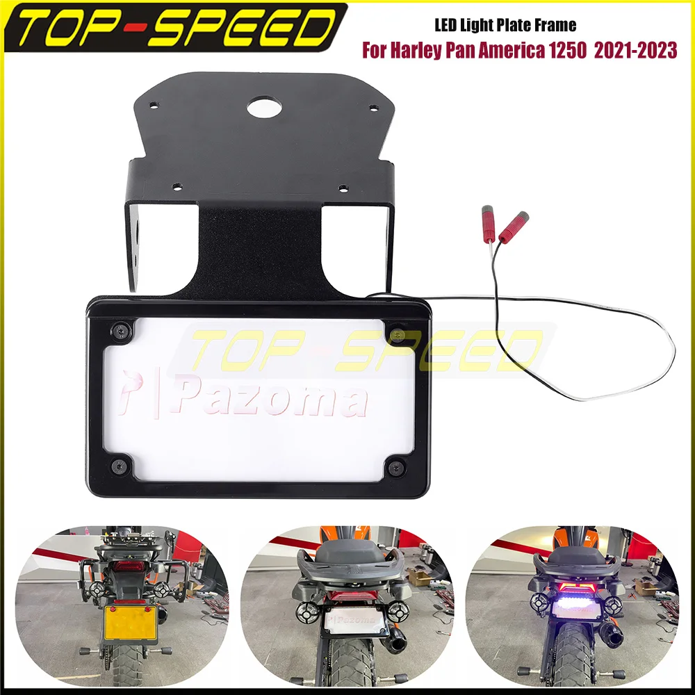 

For Harley Pan America 250 RA1250 Motorcycle Rear License Number Holder Bracket LED Plate Frame Fender Eliminator 2021-2024