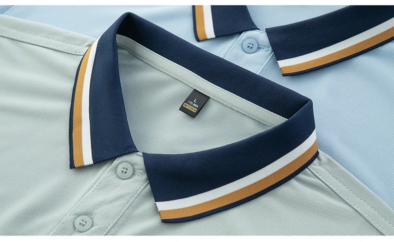 High quality luxury short sleeve polo shirt fashion stripe color blocked lapel T-shirt summer ice silk breathable men's clothing 28 S791b72bd91dd4587ad25ac3ea51fe4d8S