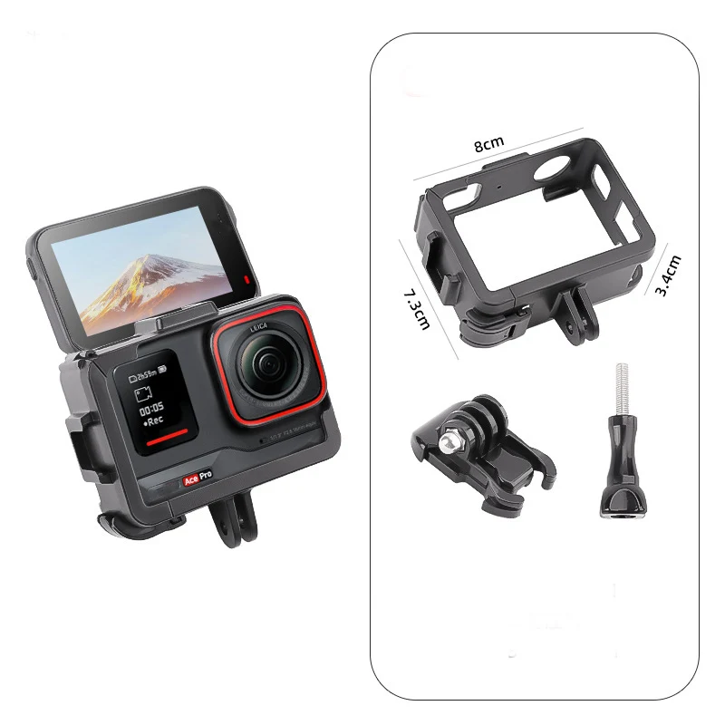 확장 어댑터 프레임 스포츠 카메라 래빗 케이지, Insta360 Ace/Ace Pro 블랙 플라스틱 케이지, 카메라 액세서리