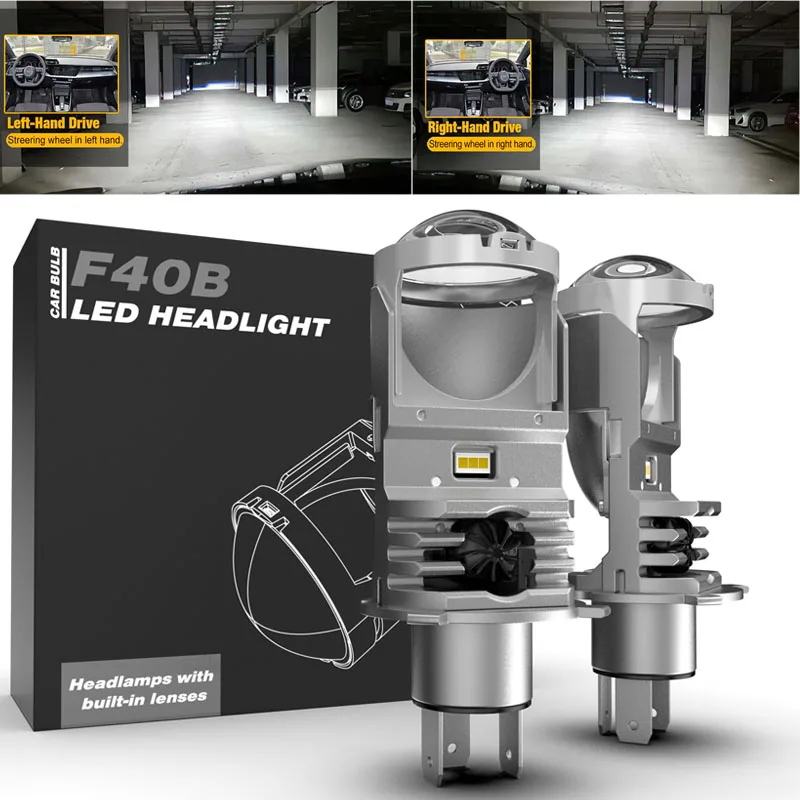 

2pcs H4 Led Projector 140W Lamp 40000LM Canbus H4 LED Super Bright Headlight Dual Lens Automobiles Bulb Hi/Low Beam Headlam