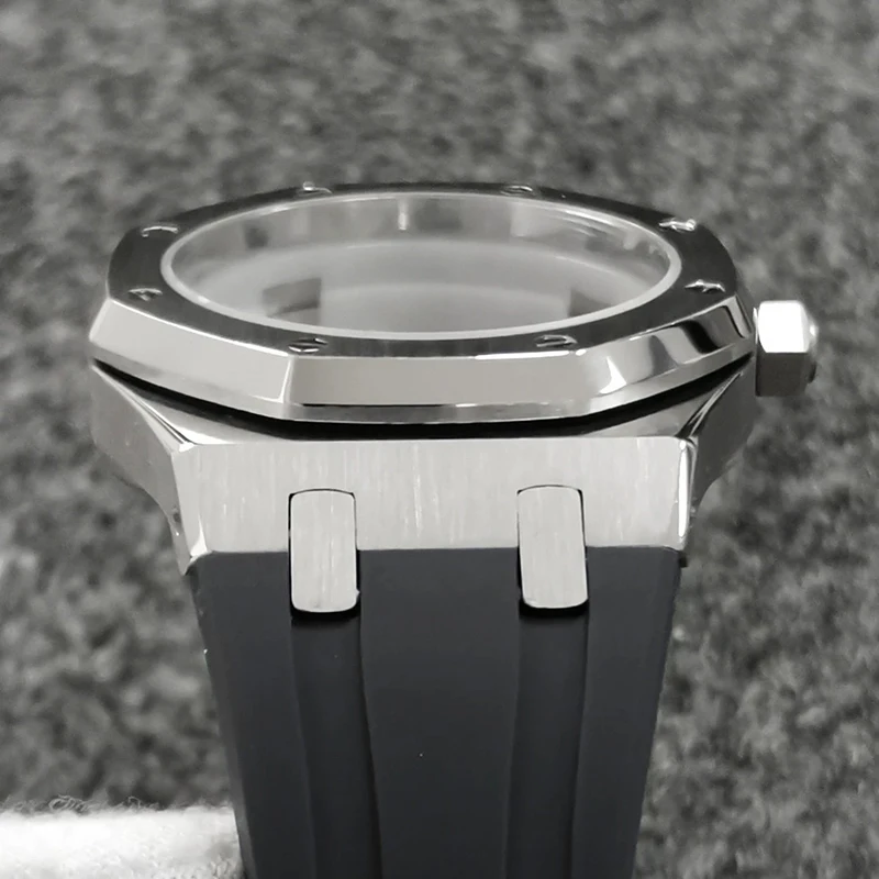 41mm hochwertiges 316L Edelstahlgehäuse + Armband + Ring Saphirglas Uhrengehäuse passend für NH35/NH36 Automatikwerk Zubehör – Detail 1
