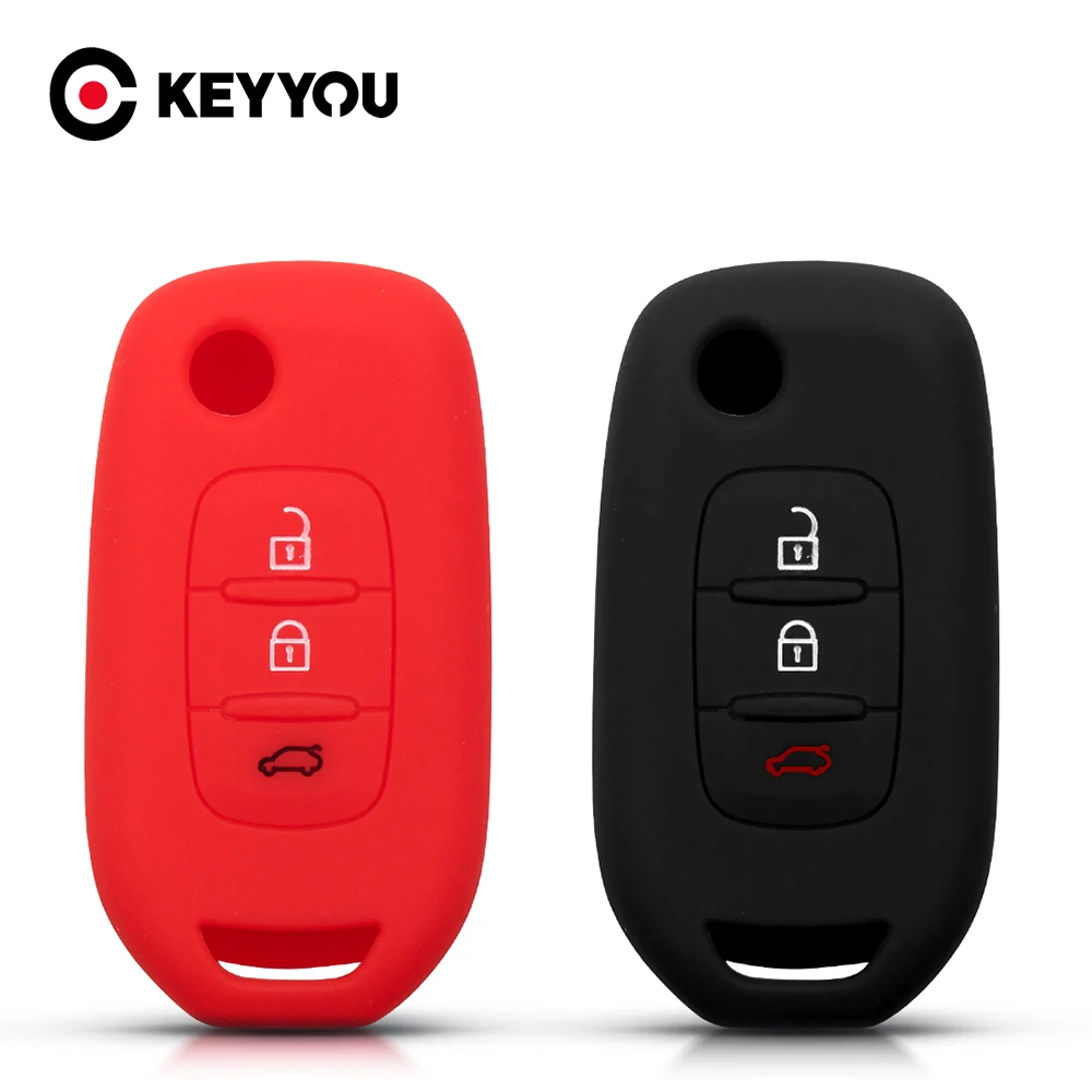 

Раскладной силиконовый чехол KEYYOU для автомобильного ключа, 10 шт., для Renault Duster 2016, Kadjar, Koleos, Logan, Clio, Koleos, Captur, 3 кнопки