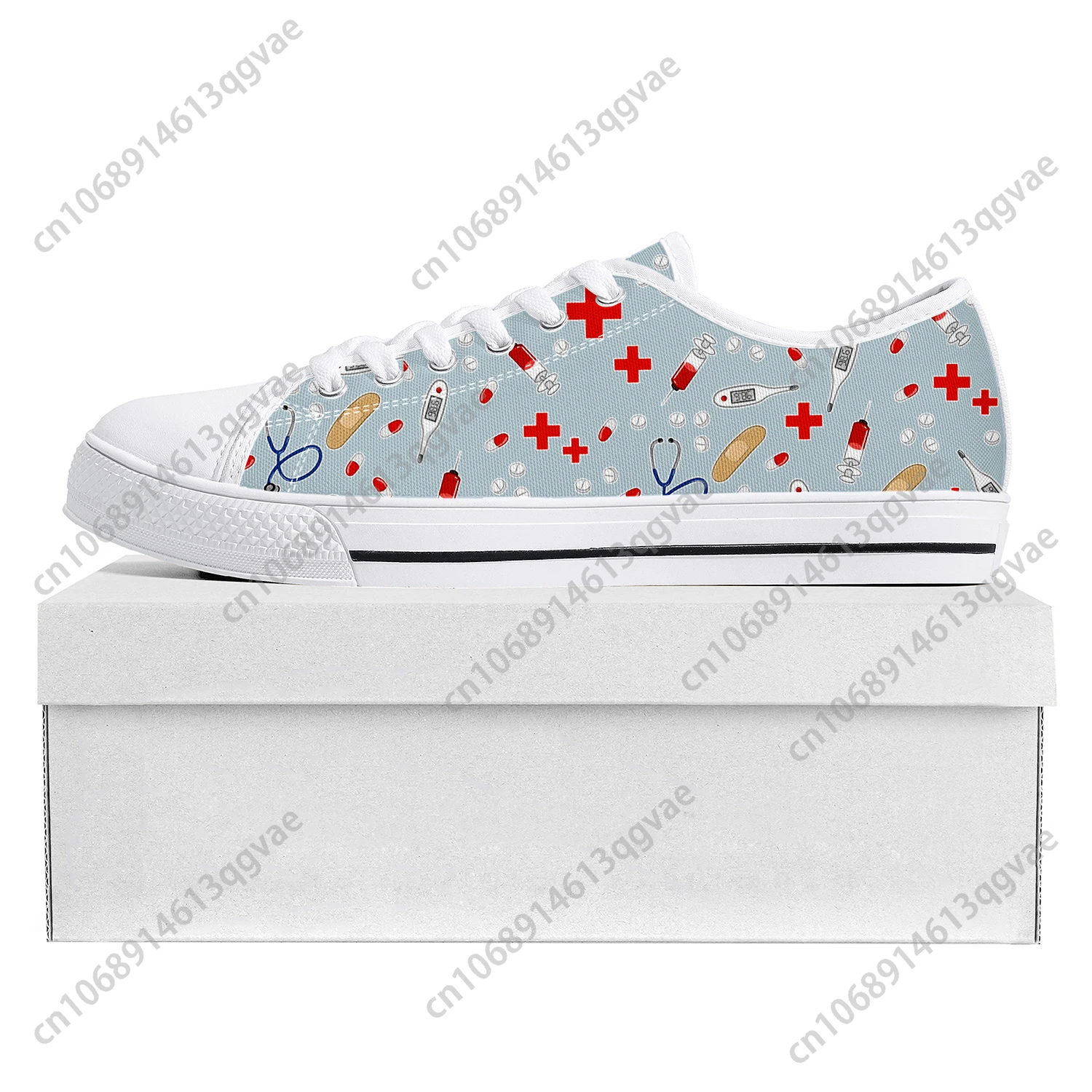 Hospital Nurse Heart Low Top High Quality Sneakers Mens Womens Teenager Canvas Sneaker Prode Casual Couple Shoes Custom Shoe
