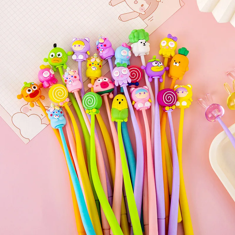 40 Pz/lotto Simpatico Cartone Animato Altalena Penne Neutre Alleviare Lo Stress Penna Gel Morbido Studente Scuola di Cancelleria Regalo Giocattolo Creativo Premio - immagine 4
