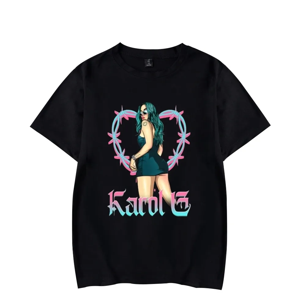 

Karol G Tshirt Bichota Merch Unisex Crewneck Short Sleeve Women Men T-shirt Reggae Rapper Hip Hop Clothes