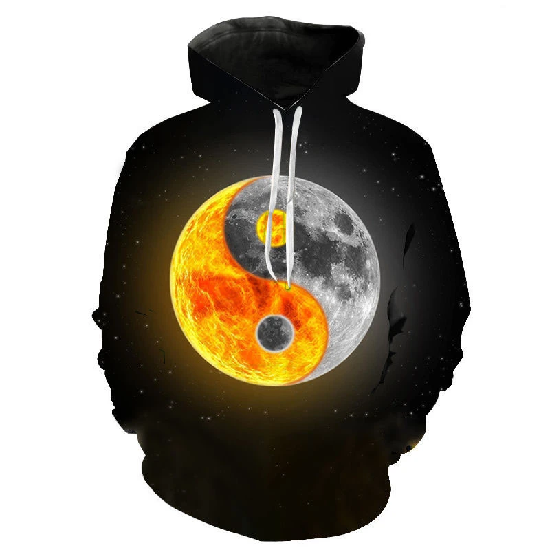 

New Cool Water Fire Hoodies y2k 3D Printed Yin Yang Gossip Men Women Children Cool Sweatshirts Fashion Boy Girl Kids Pullover