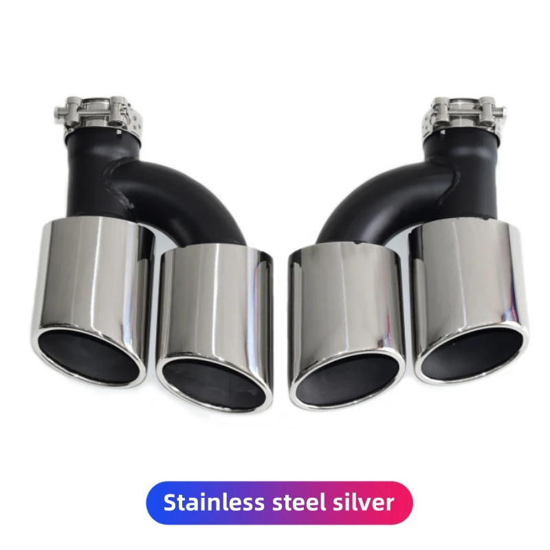 For Audi A4 A5 A6 A7 Pipe Modification S4 S5 S6 S7 Quad Tail Pipe Black Muffler Tip Exhaust Head
