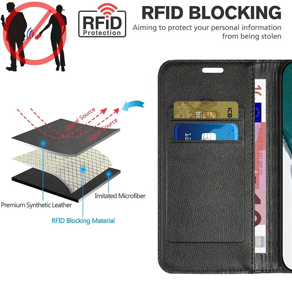Premium Magnetic Leather Flip Case Wallet Cover