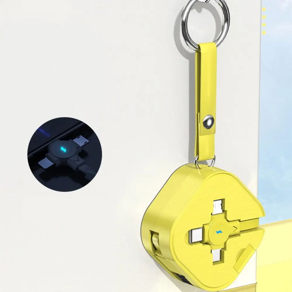 Retractable 3-in-1 Charging Cable with Micro USB, Type C, and Lightning Connectors - Portable Charger Accessories