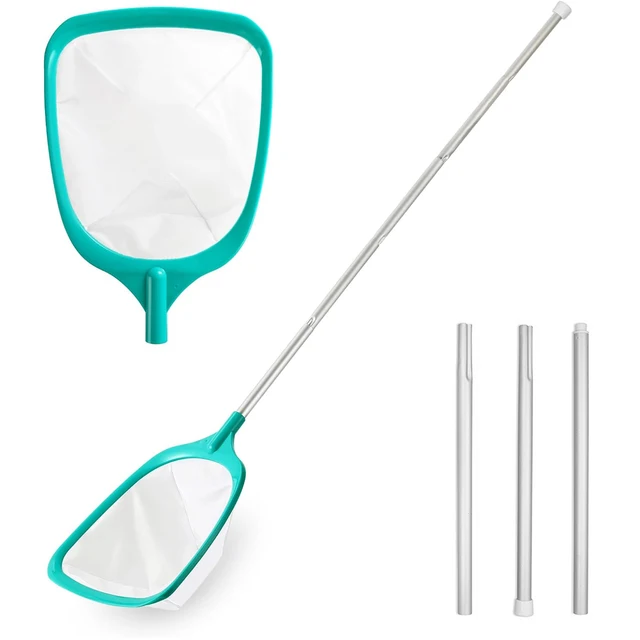 Pond Skimmer Net ฤดูร้อน Pool Skimmer Net พร้อมเสาแบบพับเก็บได้ Leaf Removal สวน Pond เครื่องมือทําความสะอาดมืออาชีพ 1