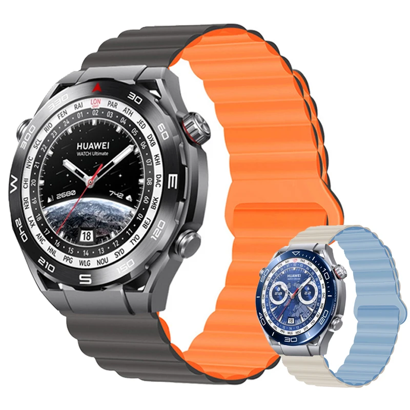 Pulseira Magnética de Silicone para Relógio Huawei Relógio 4pro Gt2 gt Pro 46 mm Pulseira de Substituição Pulseira Bracelete Final Bracelete