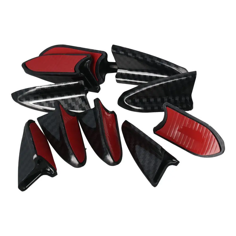 Kit Spoiler per Tetto Auto 10 Pezzi, Nero/Fibra di Carbonio, Forma Pinna di Squalo, con Nastri Autoadesivi per la Maggior Parte delle Auto - immagine 4