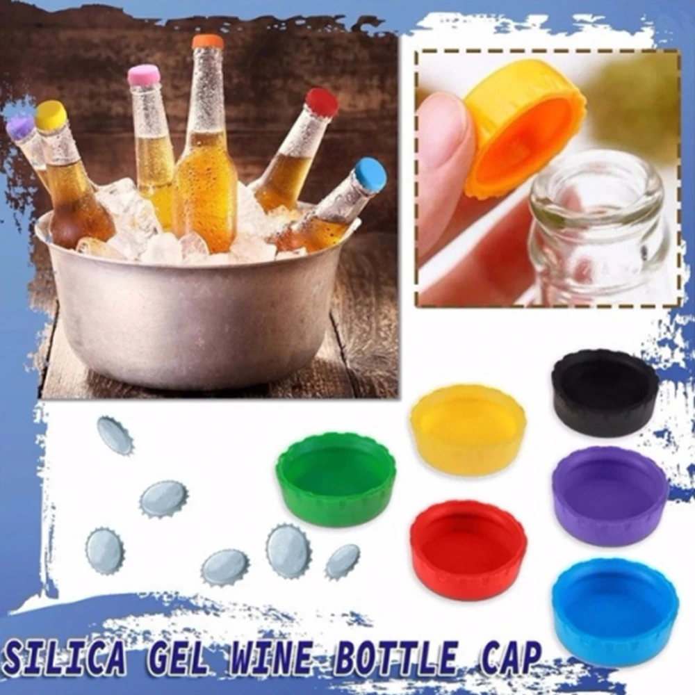 Reusable Silicone Bottle Fresh-keeping Cap Sealed Beer Bottle Cap Vinegar Soy Sauce Protective Stopper 6/12/24/30pcs bottle cap stopper