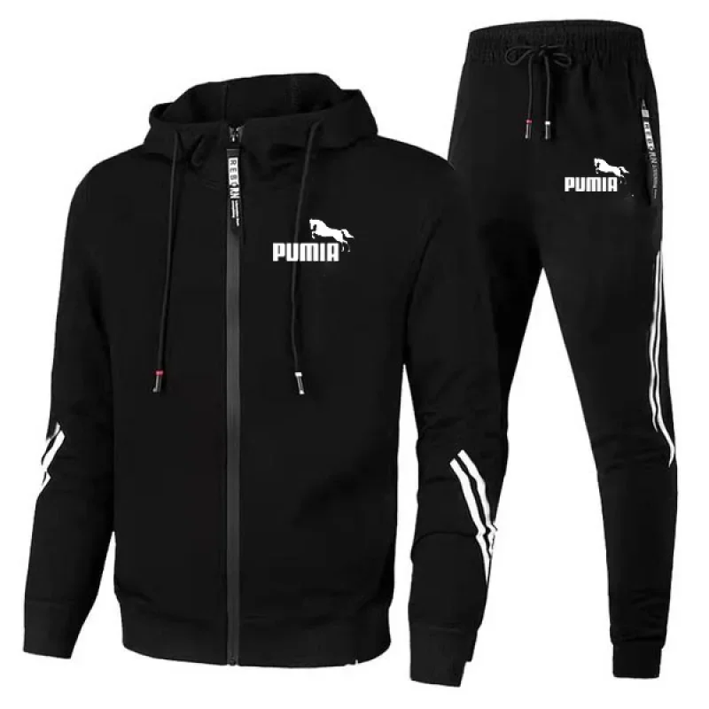 2023NewMens Design Tracksuit Autumn Winter Hooded Coat and Long Sweatpants 2 Pcs Sets Casual Sports Hoodies Jogging Suit