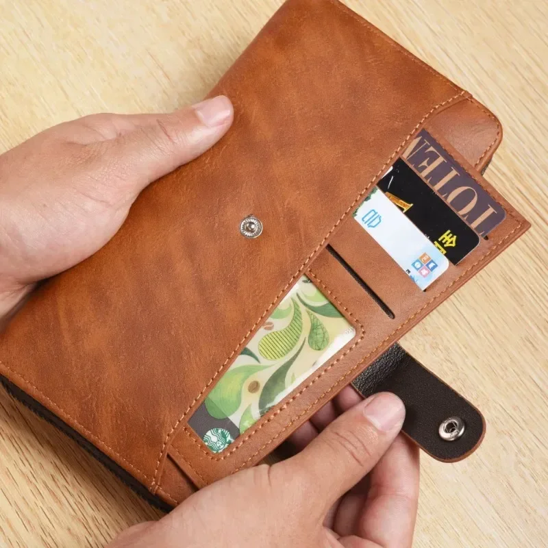 Fashion Men Wallet Business Male Card Holder Luxury Wallets Brand Pu Leather Long Rfid Man Clutch Money Bag Phone Coin Purse