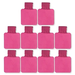 10-Pack Self-Adhesive PU Leather Elastic Pen Loop Holders (10PCS Rose Red)