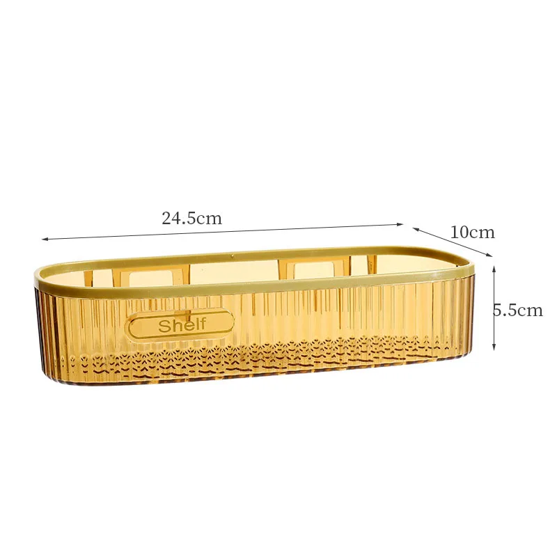 Acrylic Bathroom Shelves Transparent Shower Storage Holder Organizer No Drilling Wall Mounted Floating Bathroom Shampoo Shelf 6