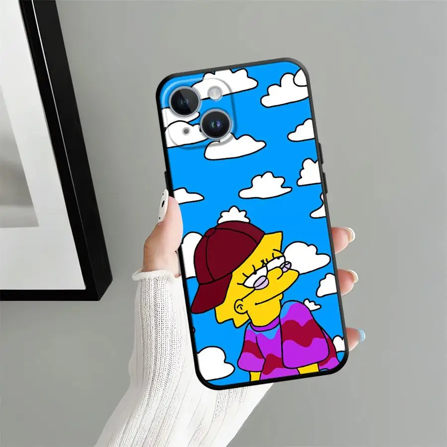 Black Soft Phone Cover with Funny Homer Simpson Design