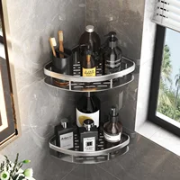 Bathroom Shelf Kitchen Storage Organizer Aluminum Alloy Shampoo Rack Shower Shelf Bathroom Accessories No Drill Shelf Mini shelf 2