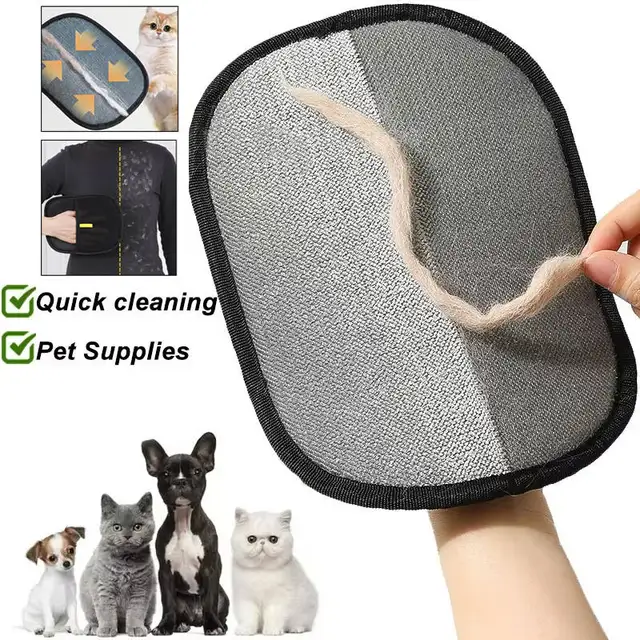 Pet Hair Removal Tool Reusable Static Removal Gloves, Double-Sided Grooming Gloves for Pets, Removes Pet Fur Hair for Carpets