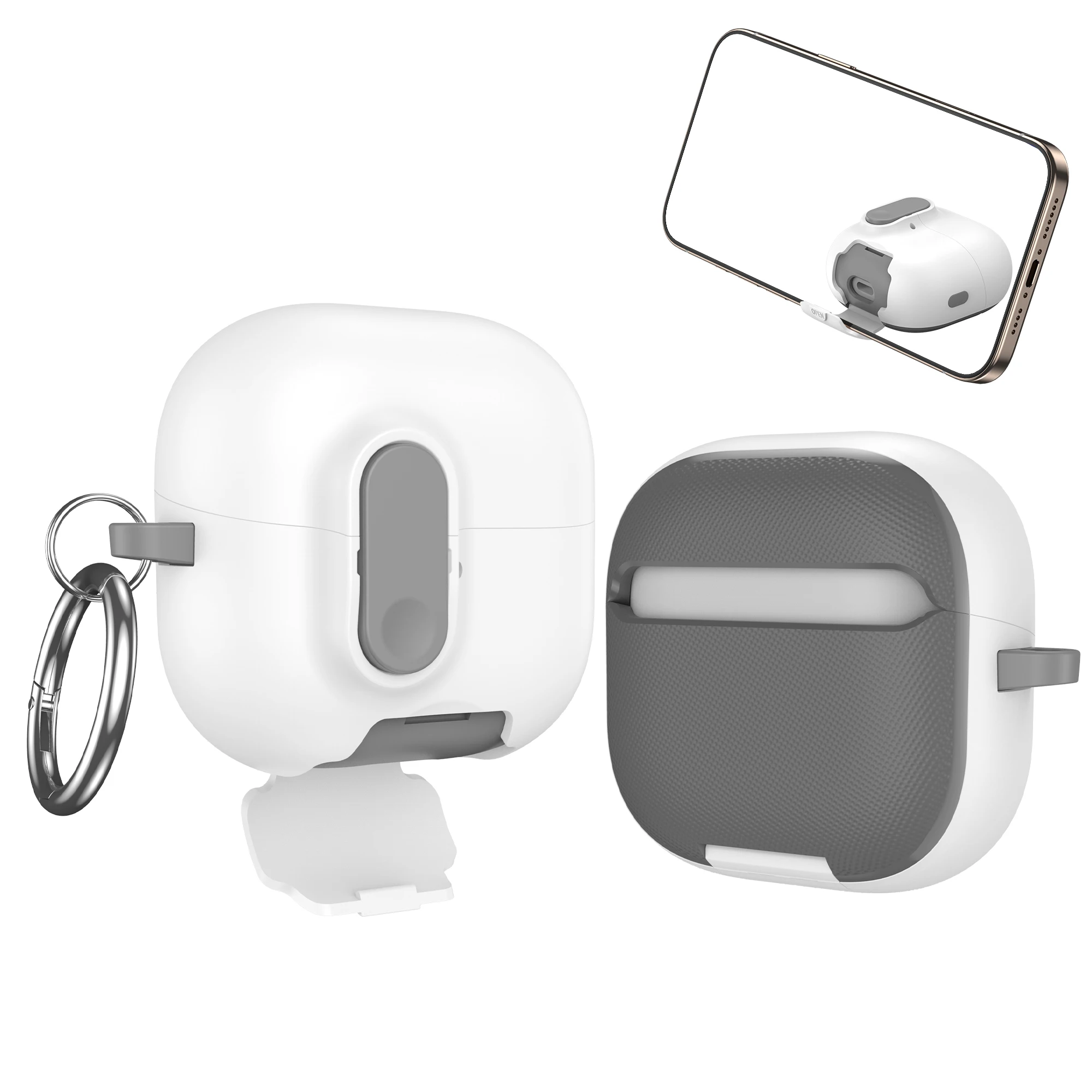 Shockproof Earphone Case with Keychain and Hook