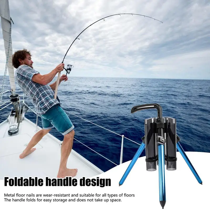 Fishing Rod Tripod Bracket Accessories Easy to Carry Foldable Stand Holder Portable Organizer Lightweight Storage Rod Holder for Boat Yacht, Men's