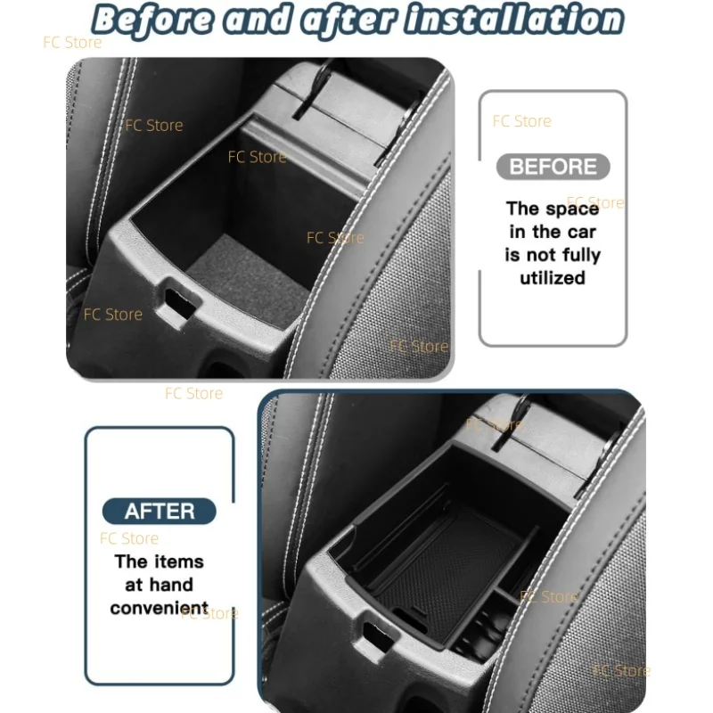 For Venue 2020-2026 Center Console Organizer Accessories ABS Material Armrest Console Organizer Car Central Armrest Storage Box