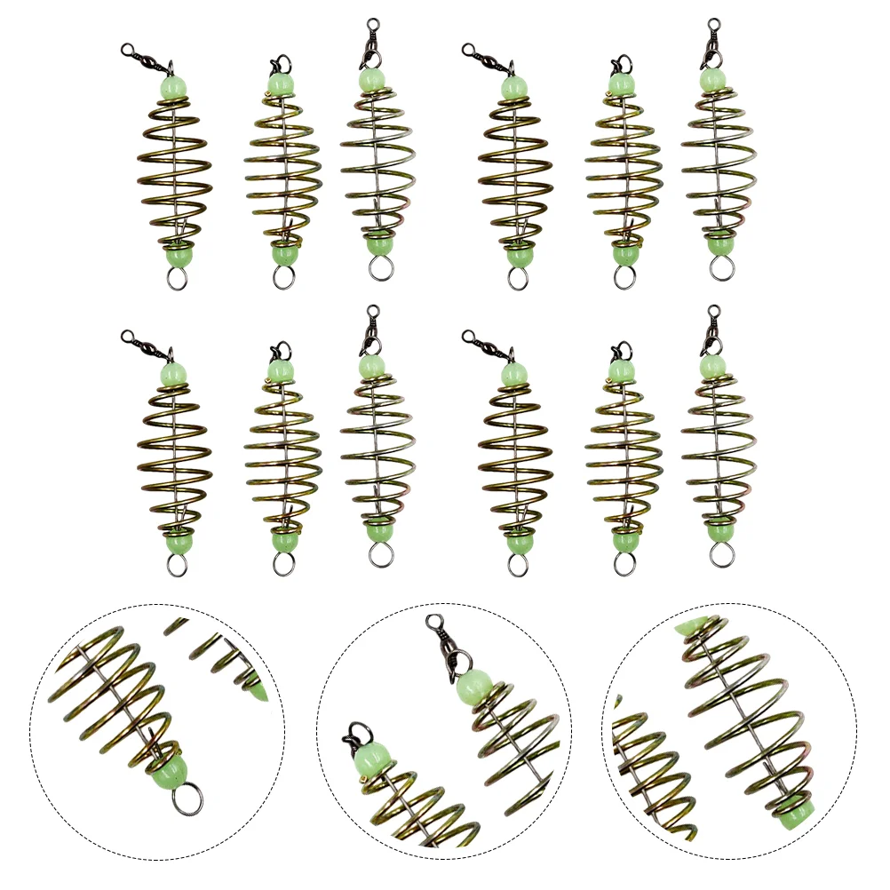 

24 Pcs Spring Bait Fishing Lures Feeder Accessories Holder Carbon Steel Trap Cage
