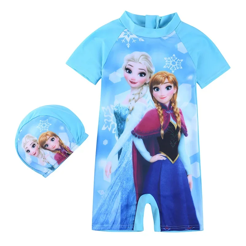 Children Swimwear Children Swimwear Cartoon Frozen Anna Elsa Pixar Cars Spiderman Boys Girls Beachwear Surfing Swimsuit Bathing Hat Set Wetsuit