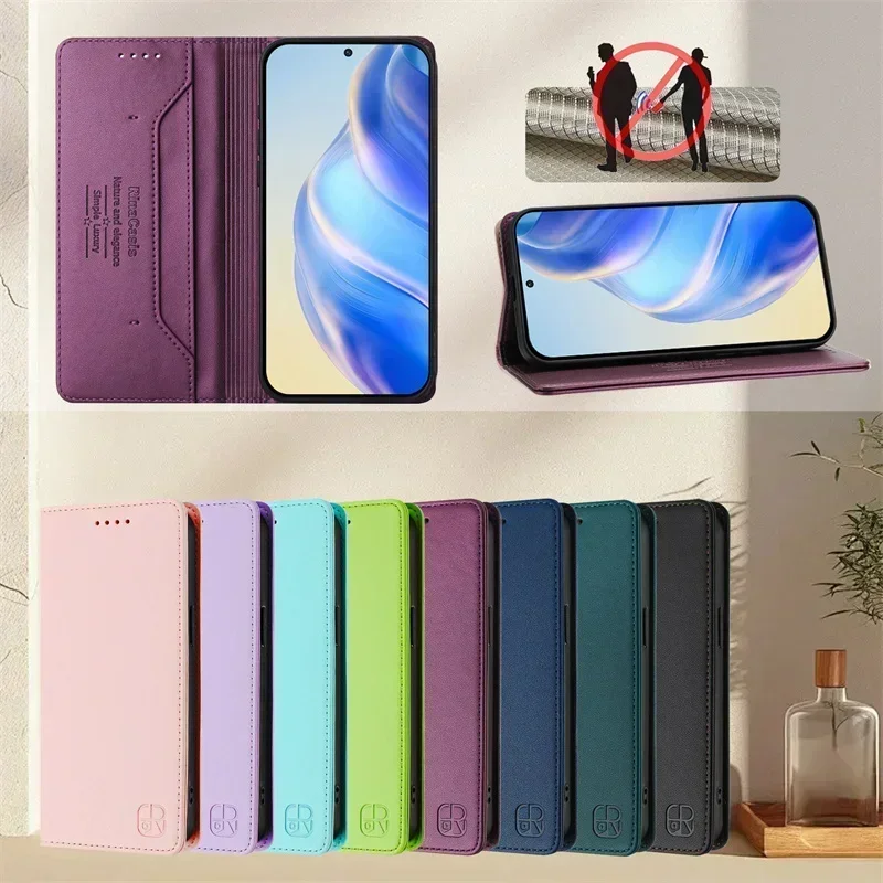 Enhanced Magnetic Wallet Phone Case with Anti-Theft Protection
