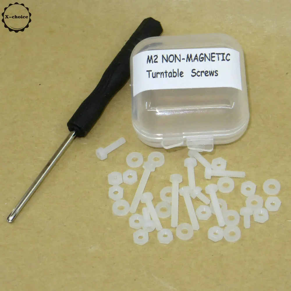 Thorens NON- Magnetic Nylon ULM Turntable Headshell Mounting Screw Set M2 4mm-15mm