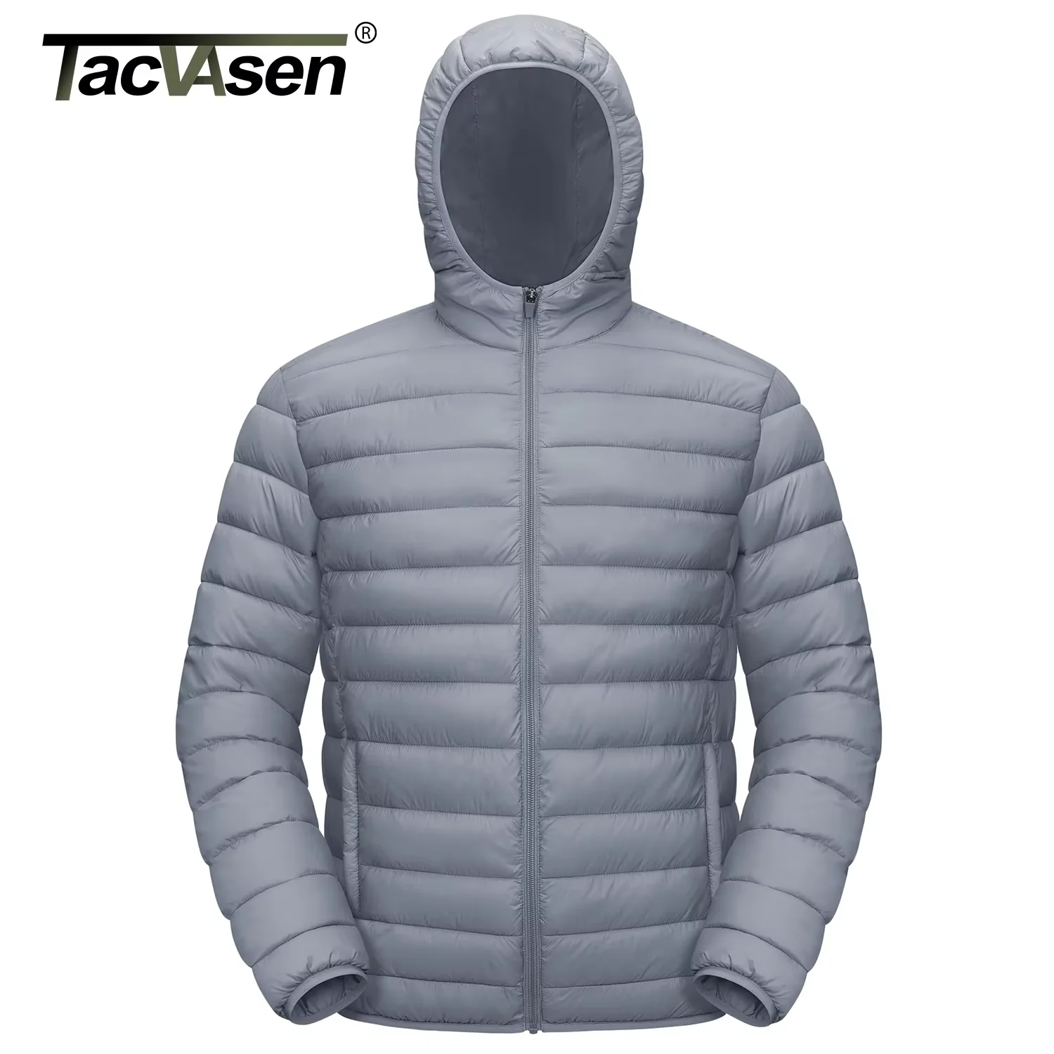 Mens Lightweight Puffer Jackets TACVASEN Water-Repellent Hooded Quilted Jacket Insulated Jacket Padded Coat Male Windbreaker puffer jacket