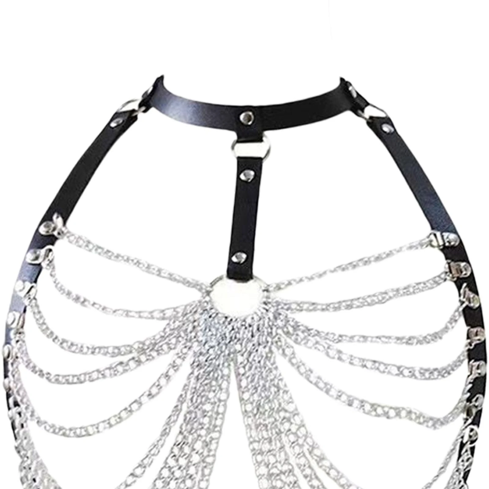 HOMELEX Punk Leather Body Harness Straps - Adjustable Chest & Waist Straps For Women, Fashion Accessory - View #5