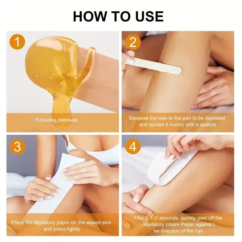 Depilatory Wax Hair Removal Sugaring Cold Sugar 500g Kit Natural Painless For Arm Leg Facial Underarm