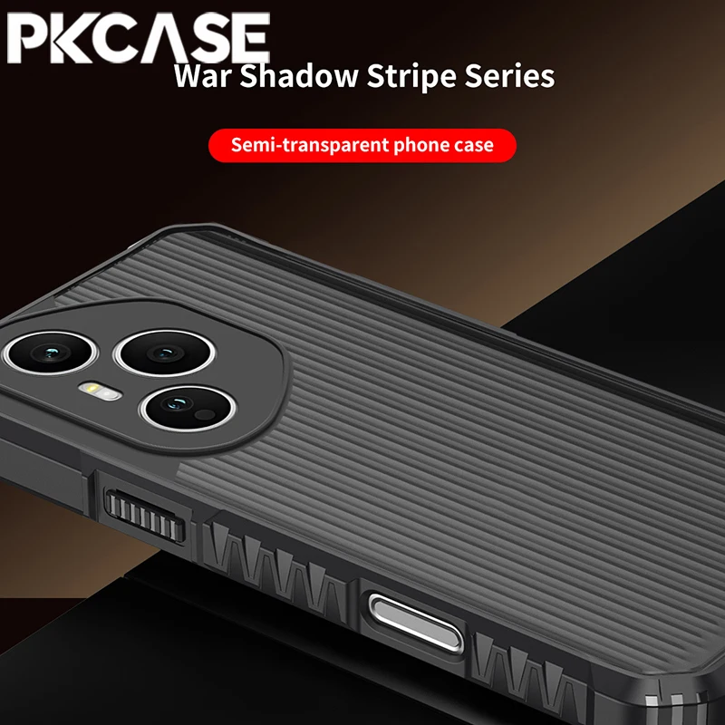 Translucent Matte Shockproof Phone Case with Airbag Stripe Design