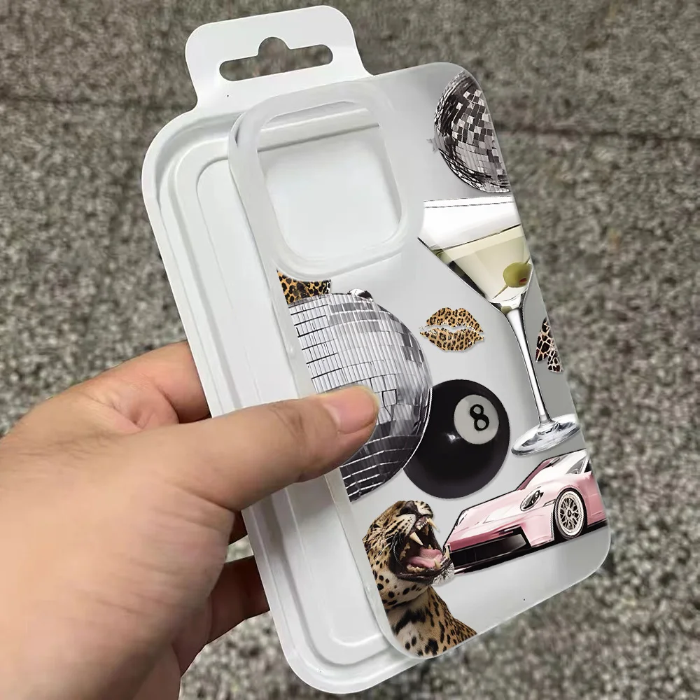 Trendy Disco Ball Leopard Matte Shockproof Phone Case