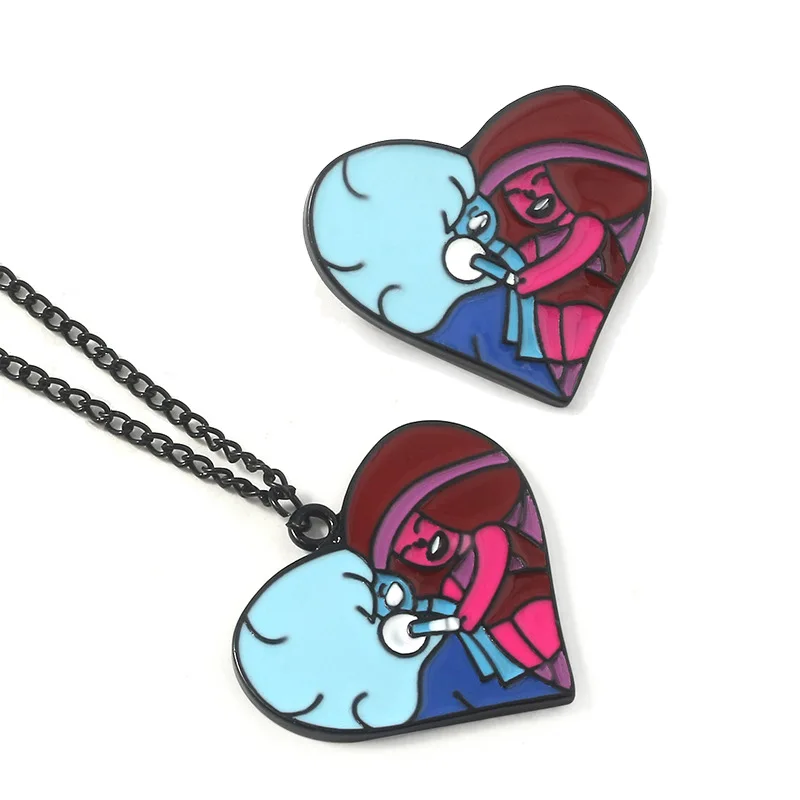 Steven and Universe Necklace Classic Cartoon Periphery Cute Enamel Heart Brooch Pendant  Jewelry Gift for Movie Fans 5