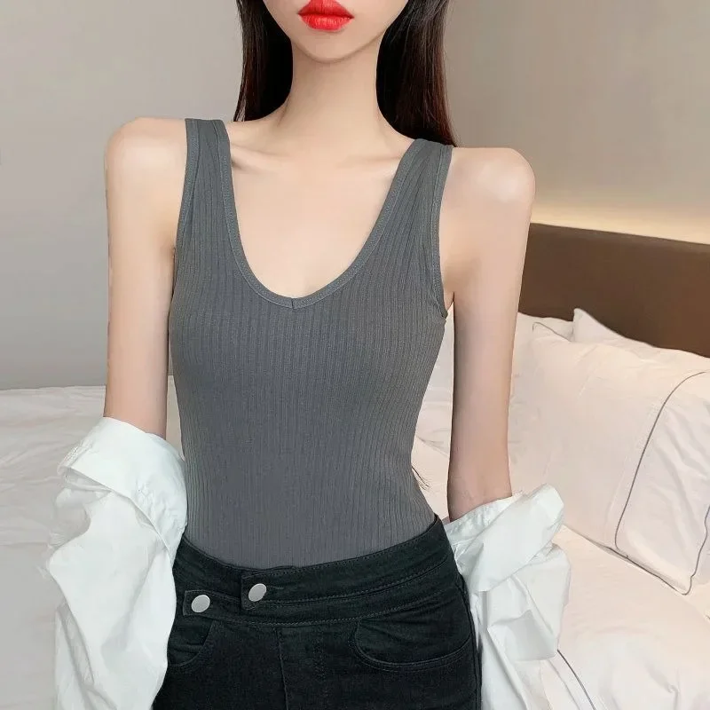 Camisola cálida con tirantes para mujer, ropa interior gruesa de terciopelo para invierno, ropa interior térmica ajustada y acogedora de Color sólido