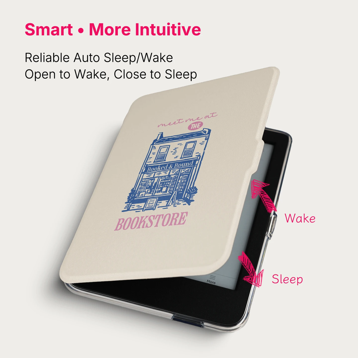Hand-Drawn Art Style Magnetic Detachable Case with Auto Sleep/Wake Feature