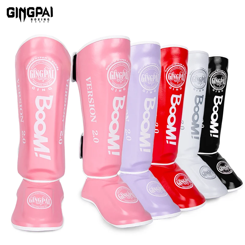 Shin Guard Pads Muay Thai Sanda Fighting Feet Back Shin Ankle Boxing Taekwondo Protective Gear shin guard pads kickboxing leg guards kickboxing shin guards