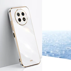 Luxury Square Plating Ring Holder Stand Case for Huawei nova Y91 (6D White)