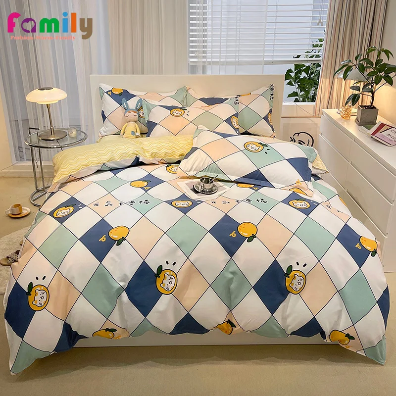 

Quilt Cover Set with Bed Linens Single/Queen/King Size Colcha De Cama Casal Solid Color Comforter Bedding Sets for Double Bed